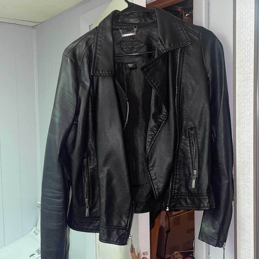 Faux leather jacket woman size small